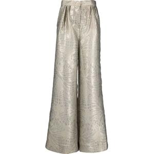 Широкие брюки с эффектом металлик