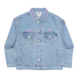 Джинсовые куртки AAPE Moonface Plaque Denim Jacket 'Синий/Светлый'