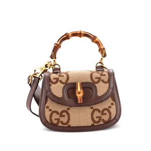 Сумка через плечо Bamboo 1947 Top Handle Bag Jumbo GG Canvas Mini