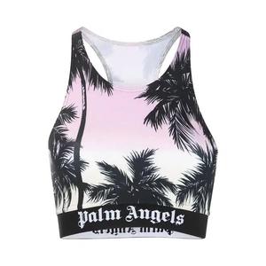 Топы Palm Angels Palm Tree Print Crop Top 'Pink'
