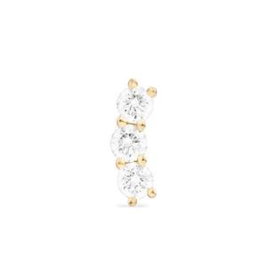 Серьга-гвоздик Triplet Stud из желтого золота с бриллиантами