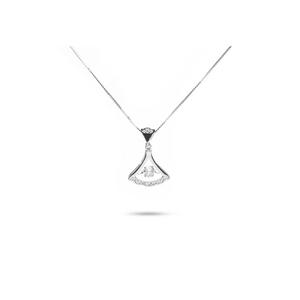 Создано для ночи. Колье Trinity с кубическим цирконием из белого золота и серебра 925 пробы.