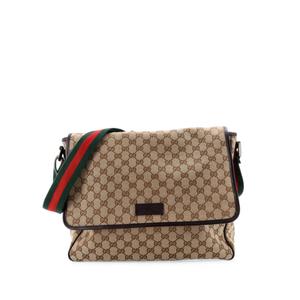 Сумка через плечо Web Strap Flap Messenger GG Canvas Medium