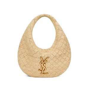 Сумка на плечо из рафии с логотипом YSL