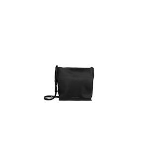 Сумка через плечо Poppy Leather Crossbody Bag - Чёрная с зернистой текстурой