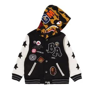 Куртки BAPE 1st Camo Shark Hoodie Print Sweat Varsity Jacket 'Черный'
