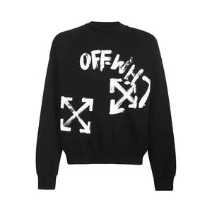 Круглые воротники Off-White Paint Script Skate Crewneck 'Black/White'