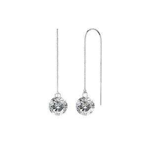 Серьги-протяжки Clear Drop из серебра/прозрачного