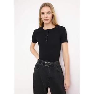 Топ с ребристой тканью Henley