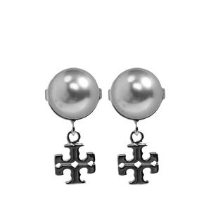 Серьги Double T с искусственным жемчугом