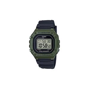 Мужские цифровые часы W-218H-3AV с армейским зеленым циферблатом и черным ремешком из смолы для мужчин