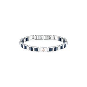 MASERATI Jewels 215 мм Мужской браслет из нержавеющей стали, керамики, синяя керамика, JM225ATZ55 (регулируемый)