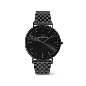 Classic 40mm Black - мужские часы, стальной браслет DW официальные подлинные оригинальные