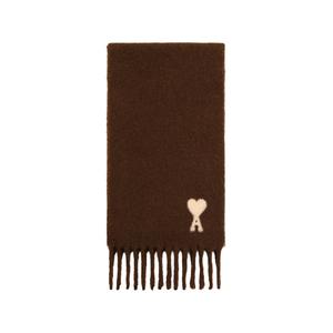 Коричневый шарф с Ami de Coeur Oversize из альпаки и чистой шерсти