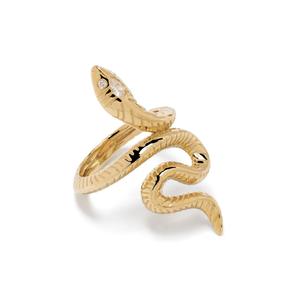 Кольцо Teardrop Head Snake из желтого золота с бриллиантами