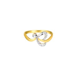 TOMEI двухцветное витое кольцо-сердечко, жёлтое золото 916/22K