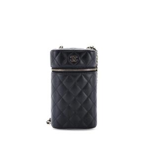 Клатч Classic Vanity Phone Holder with Chain Quilted Caviar