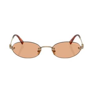 Солнцезащитные очки Miu Miu Oval «Brown/Gold»