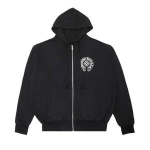 Молнии Chrome Hearts Horseshoe Los Angeles Цветочный крест Худи на молнии 'Черный'