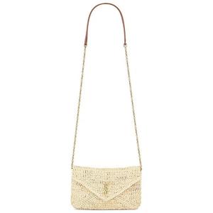 Косметички Saint Laurent Small Pouch On Chain 'Pale Brown/Brick'