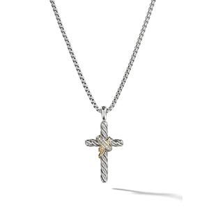Колье X Cross из желтого золота и серебра с бриллиантами (31.7 мм)