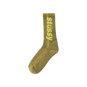 Носки Stussy Washed Helvetica Crew Sock 'Зеленый'