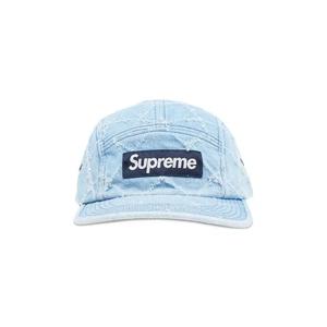 Кепки Supreme Punched Denim Camp Cap 'Вымытый индиго'
