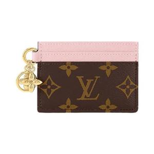 Держатели карт Louis Vuitton LV Charms Card Holder «Коричневый монограммный холст/Розовый баллерин»
