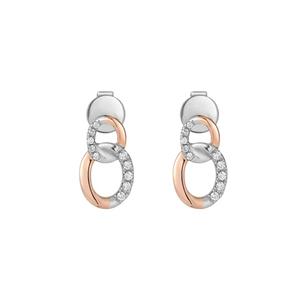 TOMEI Love Is Beautiful Collection Серьги с бриллиантами, белое+розовое золото 585/14K