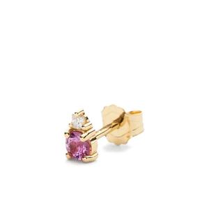 Серьга из желтого золота 18K с сапфиром Aurore и бриллиантом