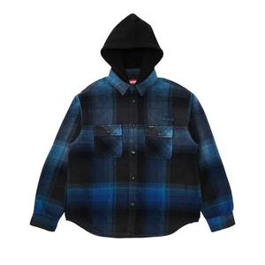 Фланелевые рубашки Supreme Quilted Lined Hooded Flannel Shirt 'Blue Plaid'