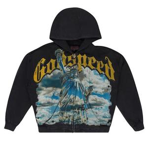 Толстовки на молнии Godspeed Chrome Liberty Zip Hoodie V2 'Black'