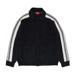 Свитеры Supreme Sleeve Stripe Zip Up Sweater 'Black'