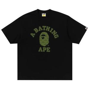 Футболка с коротким рукавом BAPE College Monogram College Relaxed Fit Tee 'Черный'