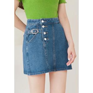 Асимметричная джинсовая мини-юбка на пуговицах High Cotton [CA2595]