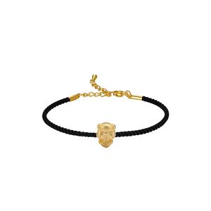 [СПЕЦИАЛЬНОЕ] LITZ 999 (24K) Золотая собака знака зодиака с браслетом-веревкой EPC1159-B-B (0,27 г+/-)