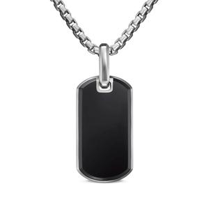 Серебряная подвеска Chevron с ониксом (27 мм)