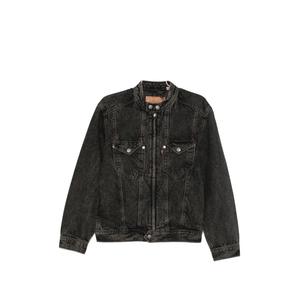 Куртка с эффектом выцветания и воротником-стойкой