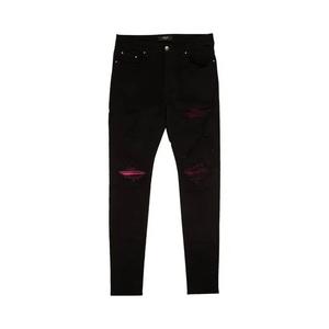 Amiri MX1 Потрескавшиеся потертые джинсы 'Черный/Розовый'