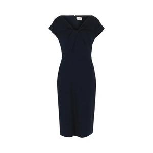 Платья миди Alexander McQueen Twist-Detail Crepe Midi 'Темно-синий'