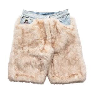 Шорты из меха KidSuper 'Cream'