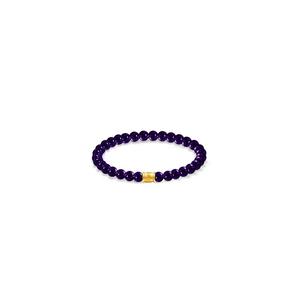 THE Mix Collection 999.9/24K Чистое Золото Мини Браслет с Агатом и Мантрой из Шести Слов AGB-B805