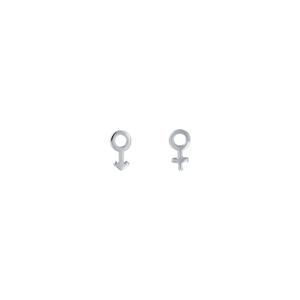 TOMEI Сережки с символом пола, Белое золото 585/14K