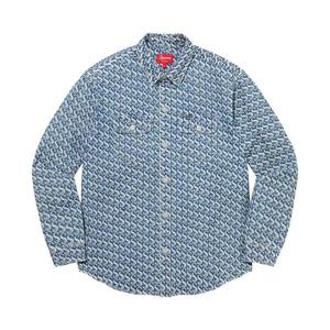 Рубашки на пуговицах Supreme Monogram Denim Shirt 'Blue'