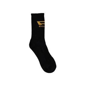 Носки и колготки Rhude Campione Logo Sock 'Black/Yellow'