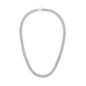 Серебряная цепь-кубинка Ellipse Cuban Chain Necklace унисекс для женщин и мужчин из нержавеющей стали с кристаллами DW Official Authentic Original
