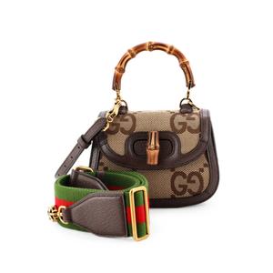 Сумка через плечо Bamboo 1947 Top Handle Bag Jumbo GG Canvas Mini