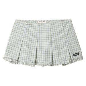Юбки Miu Miu Check Gonna «Бьянко/Сальвия»