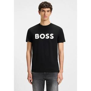 Резиновый Принт Логотип Хлопковый Джерси Футболка - BOSS Orange