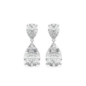 Серьги-подвески из белого золота